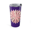 20oz Floral Geometric Tumbler — Pink Starburst on Dark Purple