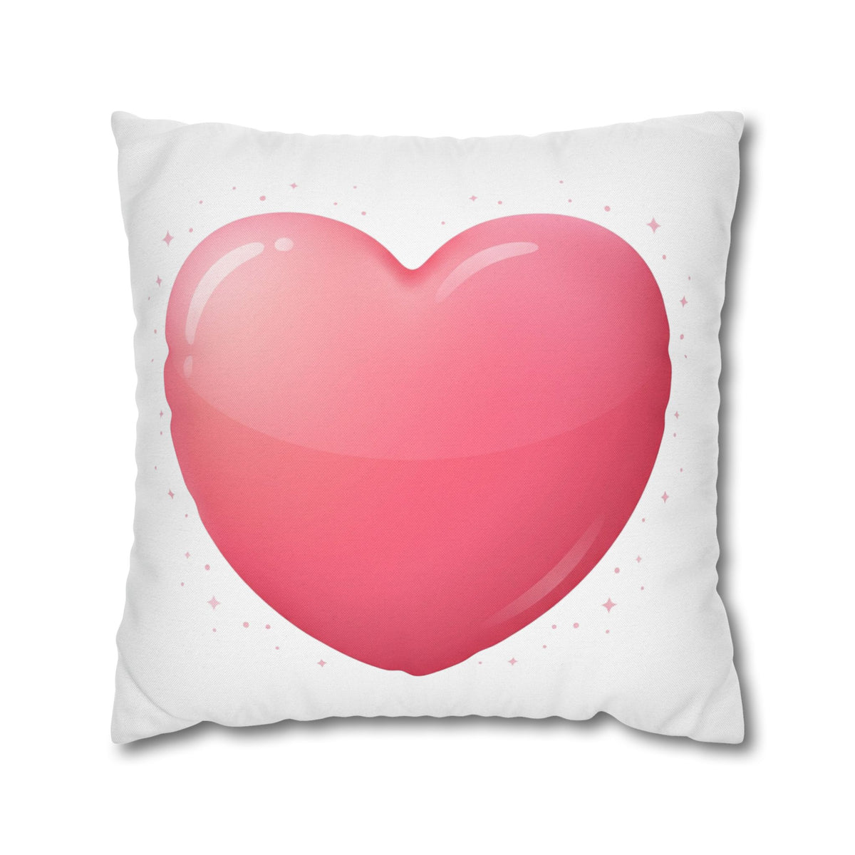 Pink Heart Spun Polyester Square Pillowcase