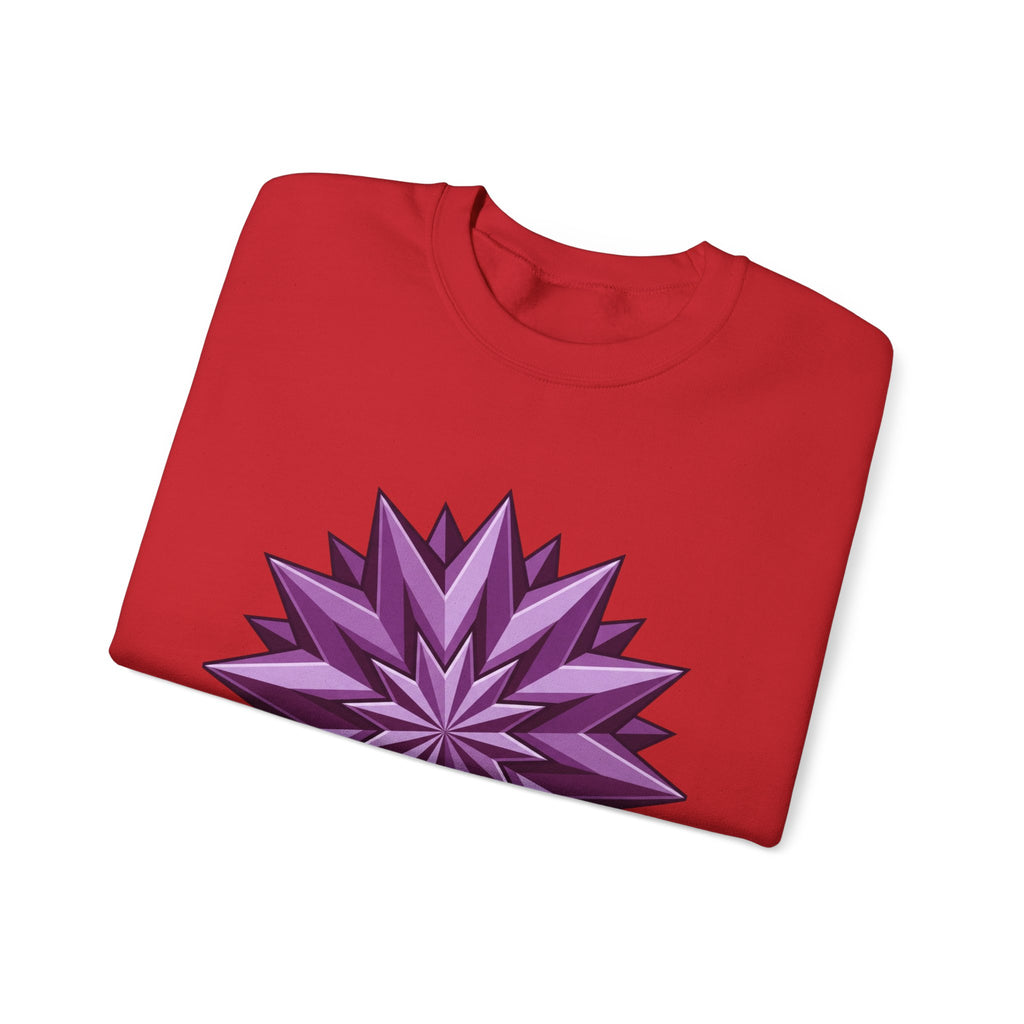 Purple Geometric Starburst Crewneck Sweatshirt