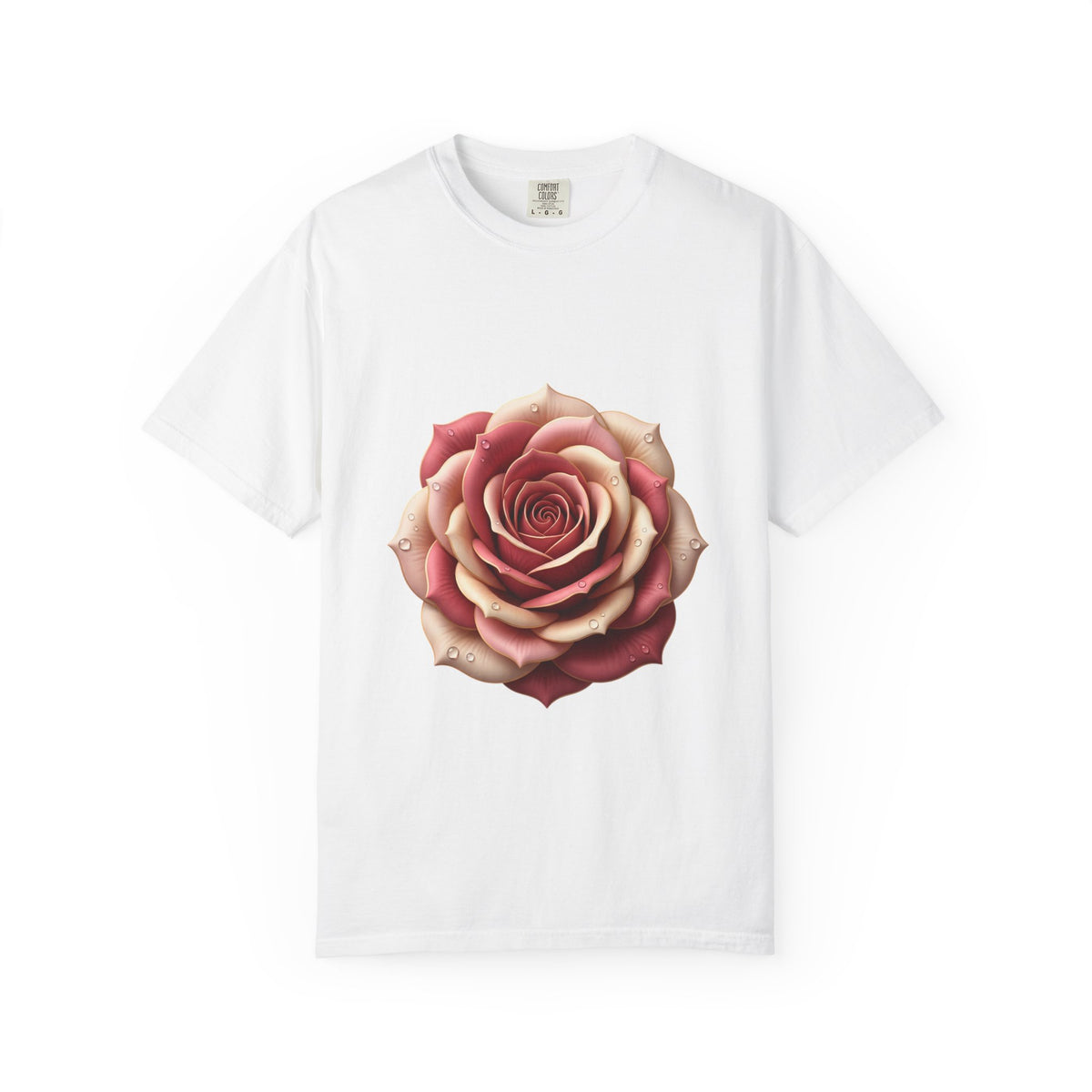Rose Bloom Graphic T-Shirt — Realistic Pink Rose Floral Tee