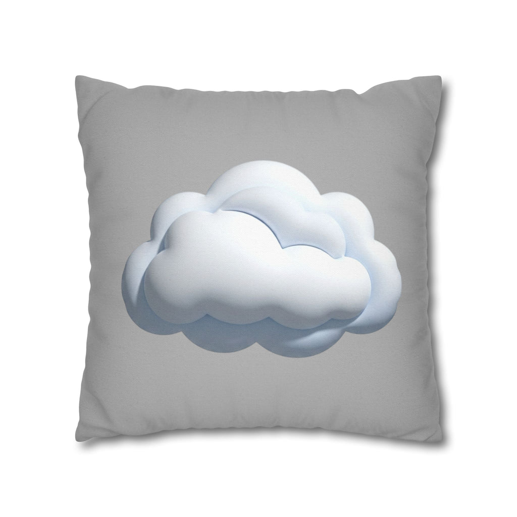 Cloud Throw Pillow Cover — Soft Light Gray Decorative Square Pillowcase