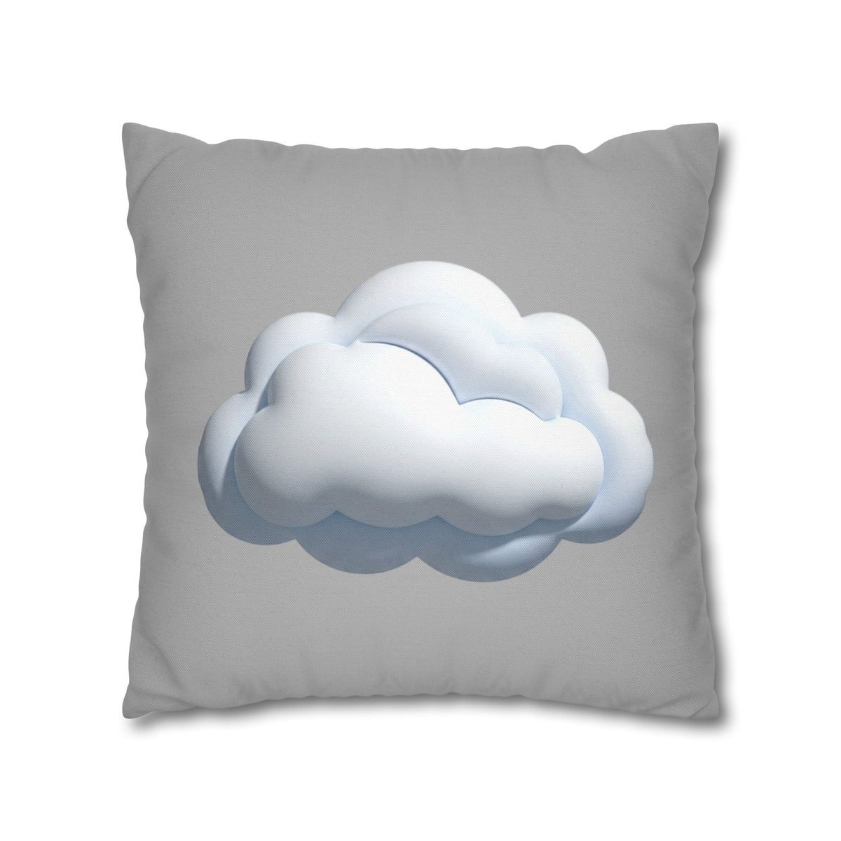 Cloud Throw Pillow Cover — Soft Light Gray Decorative Square Pillowcase