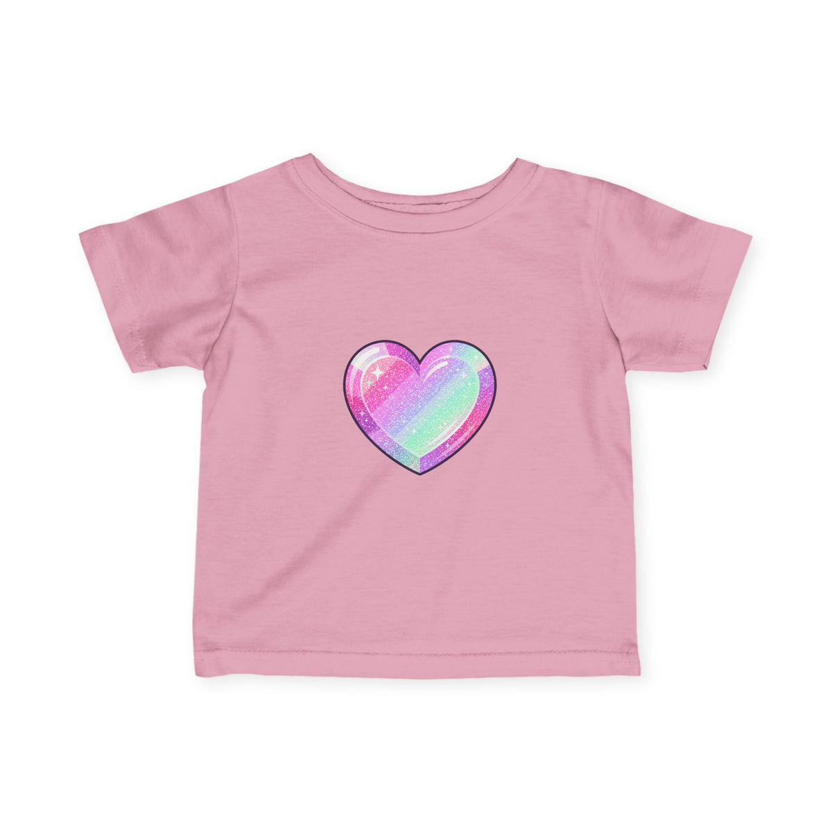 Infant Tee — Pastel Rainbow Heart Baby Shirt