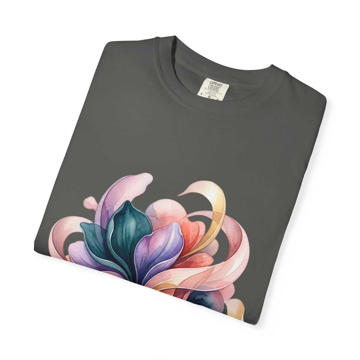 T-Shirt — Colorful Abstract Floral Swirl Graphic Tee