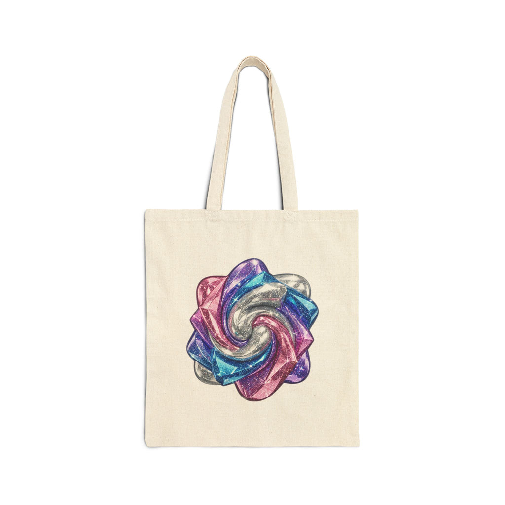 3D Glitter Design Cotton Canvas Tote Bag