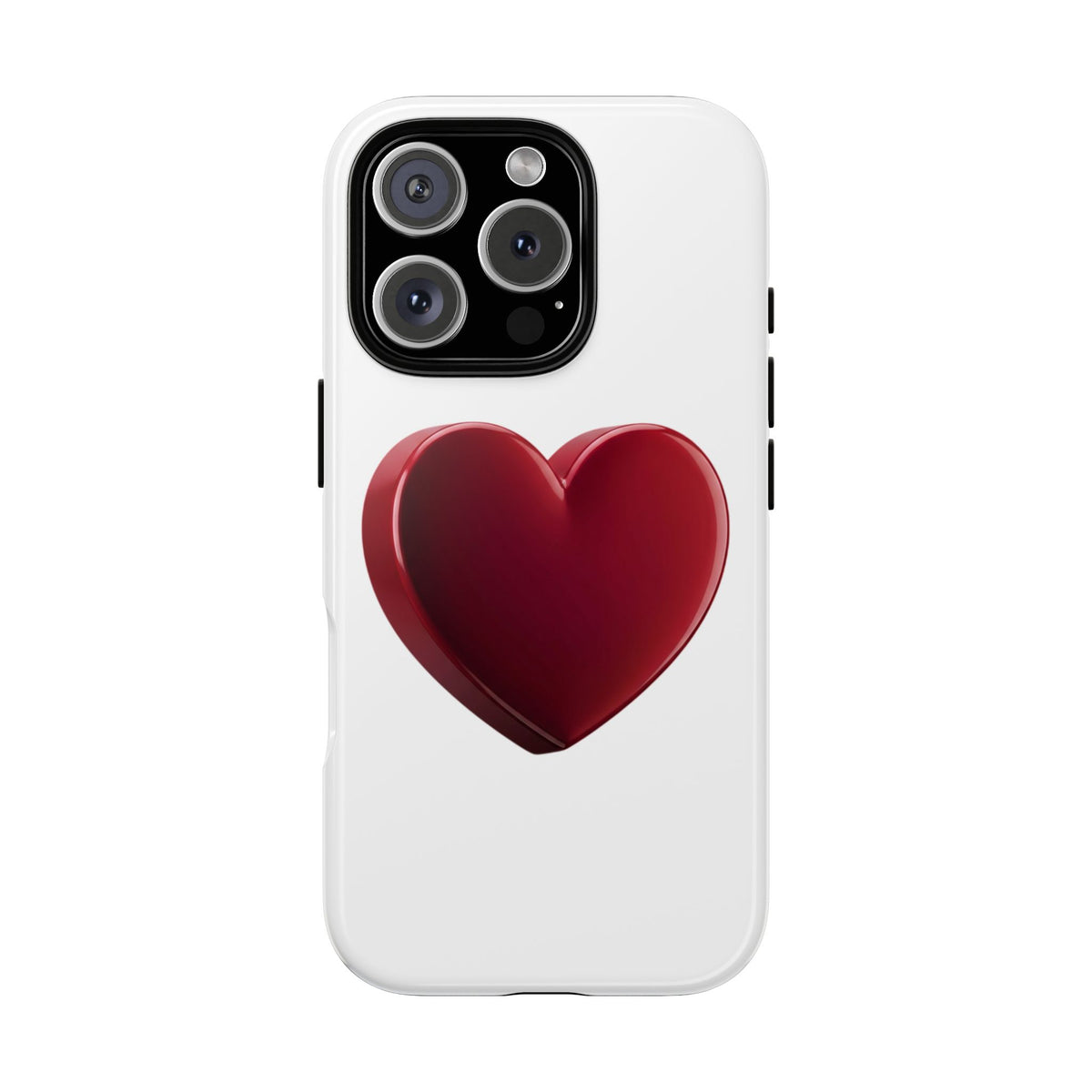 Heart Tough Phone Case - Red 3D Heart Protective Phone Case