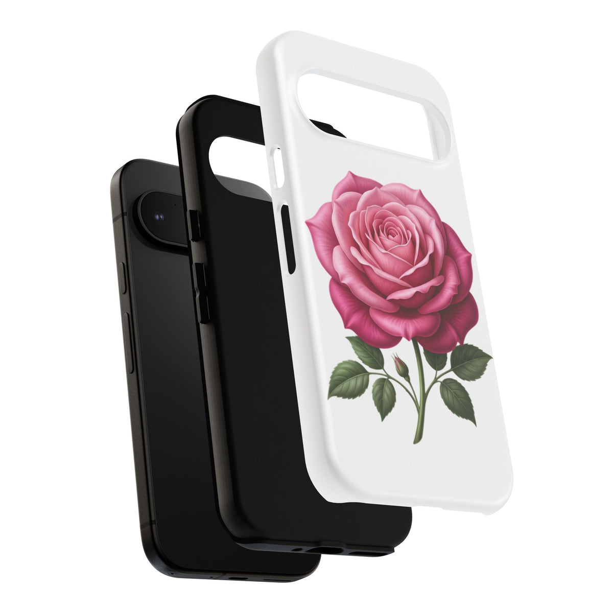 Pink Rose Tough Phone Case — Floral Protective iPhone Cover