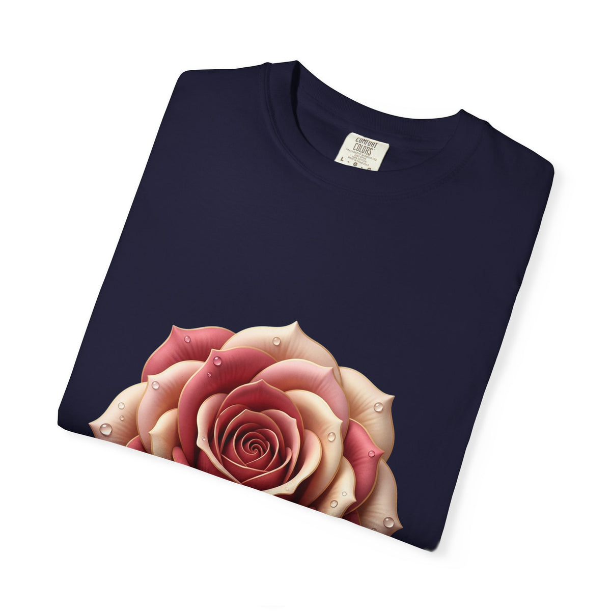 Rose Bloom Graphic T-Shirt — Realistic Pink Rose Floral Tee