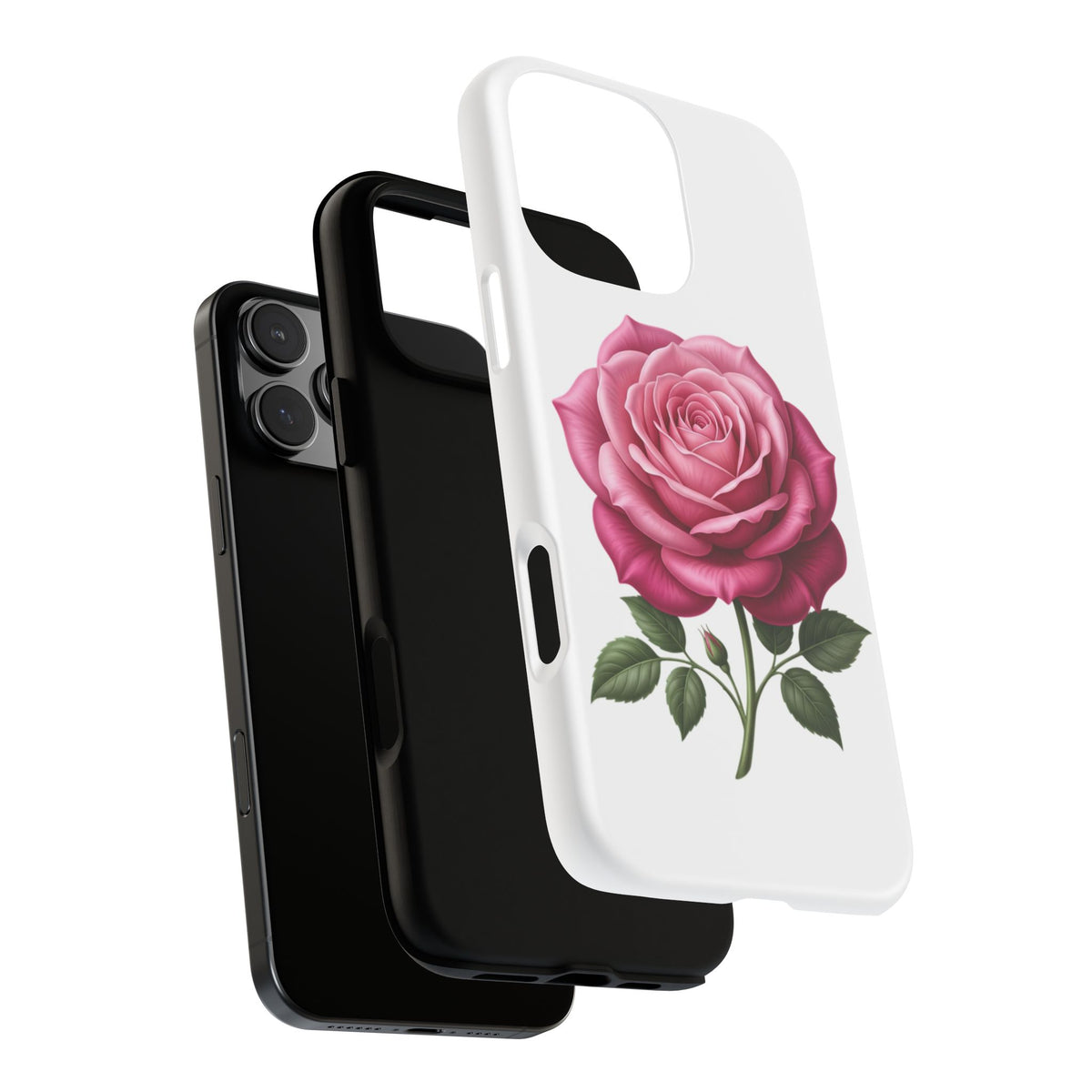 Pink Rose Tough Phone Case — Floral Protective iPhone Cover