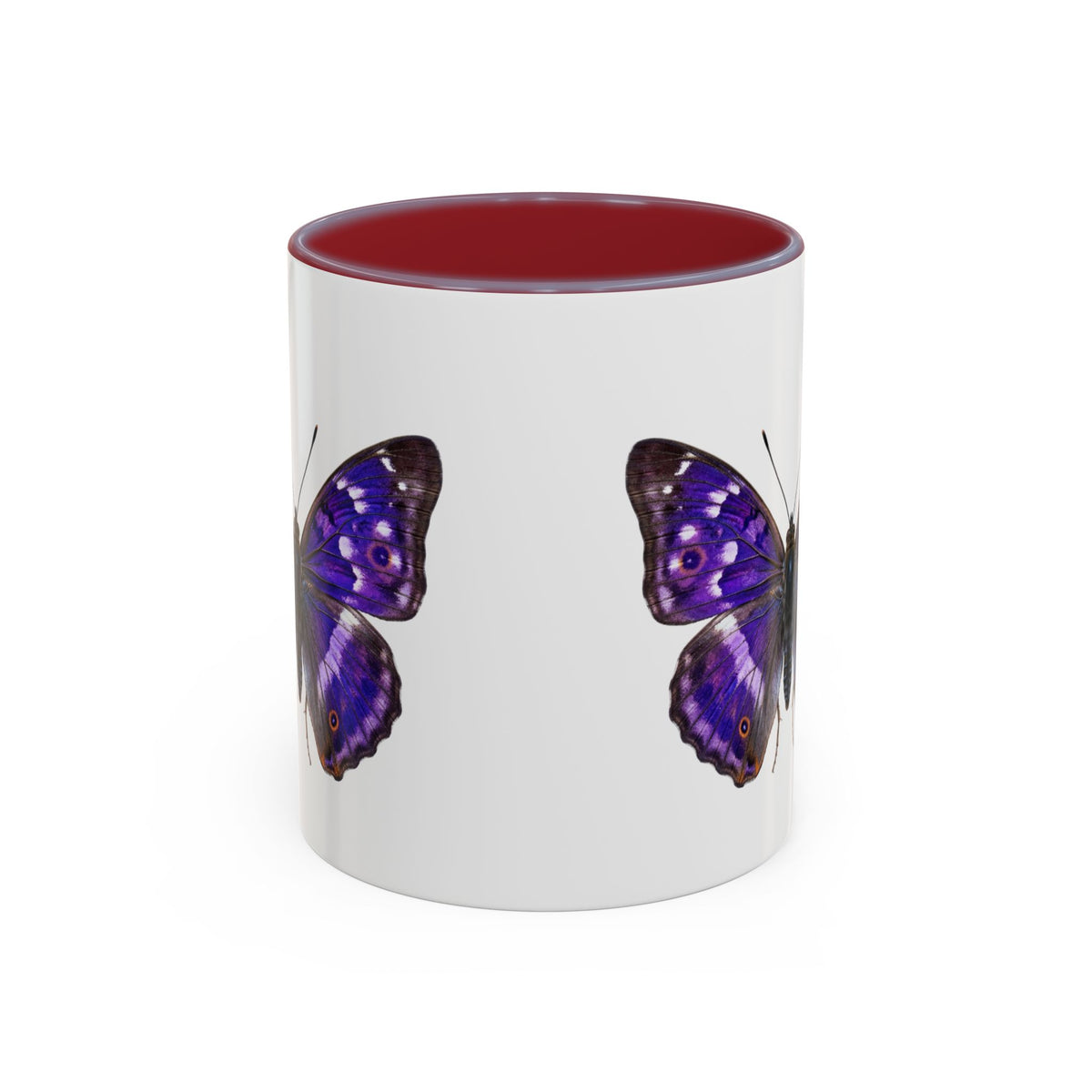 Purple Butterfly Accent Coffee Mug – Elegant Floral Butterfly Ceramic Cup