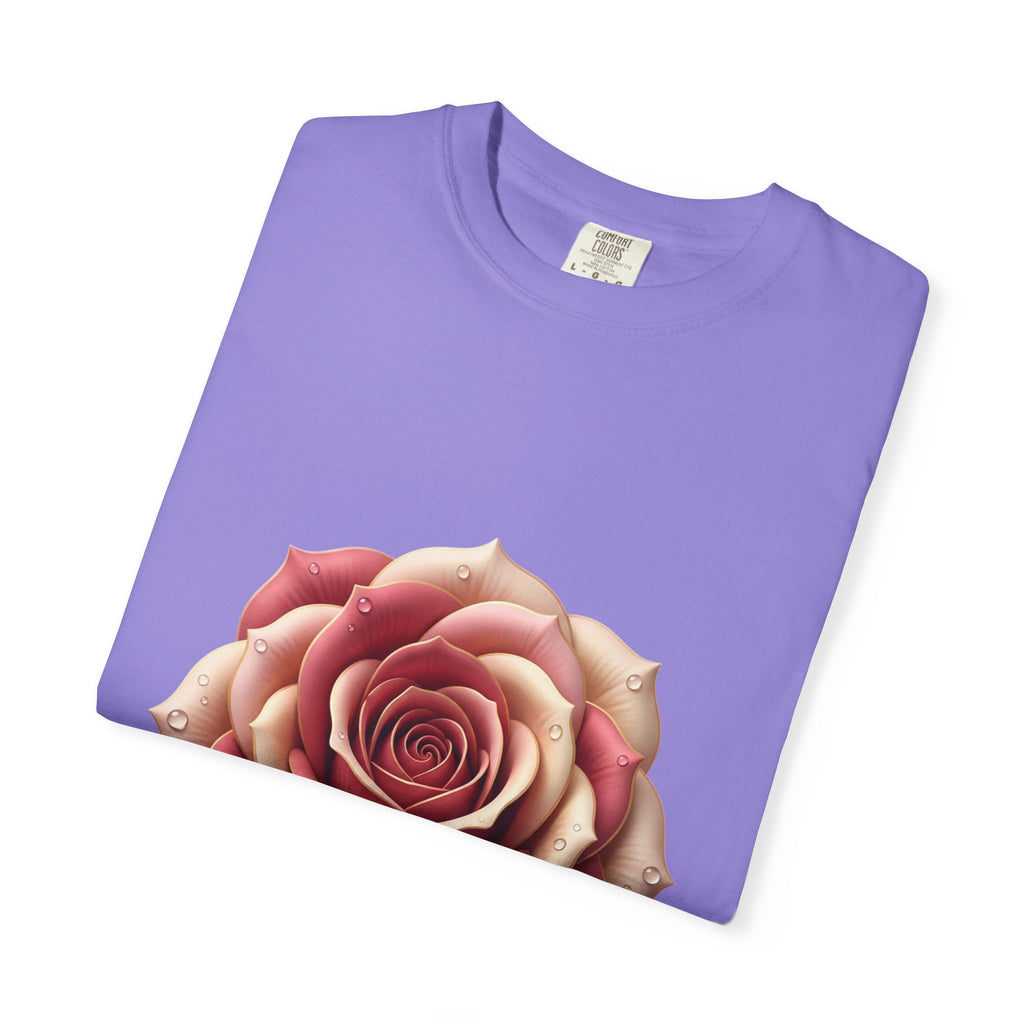 Rose Bloom Graphic T-Shirt — Realistic Pink Rose Floral Tee