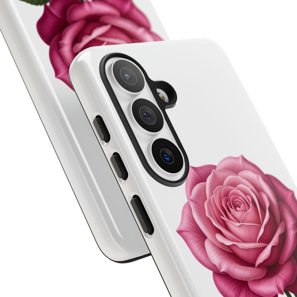 Pink Rose Tough Phone Case — Floral Protective iPhone Cover