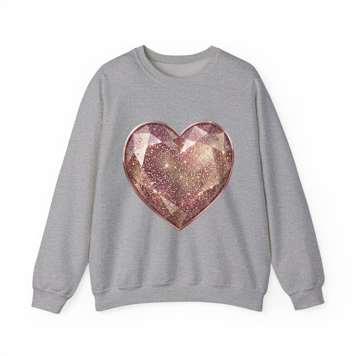 Glitter Gem Heart Sweatshirt — Sparkling Pink Heart Crewneck