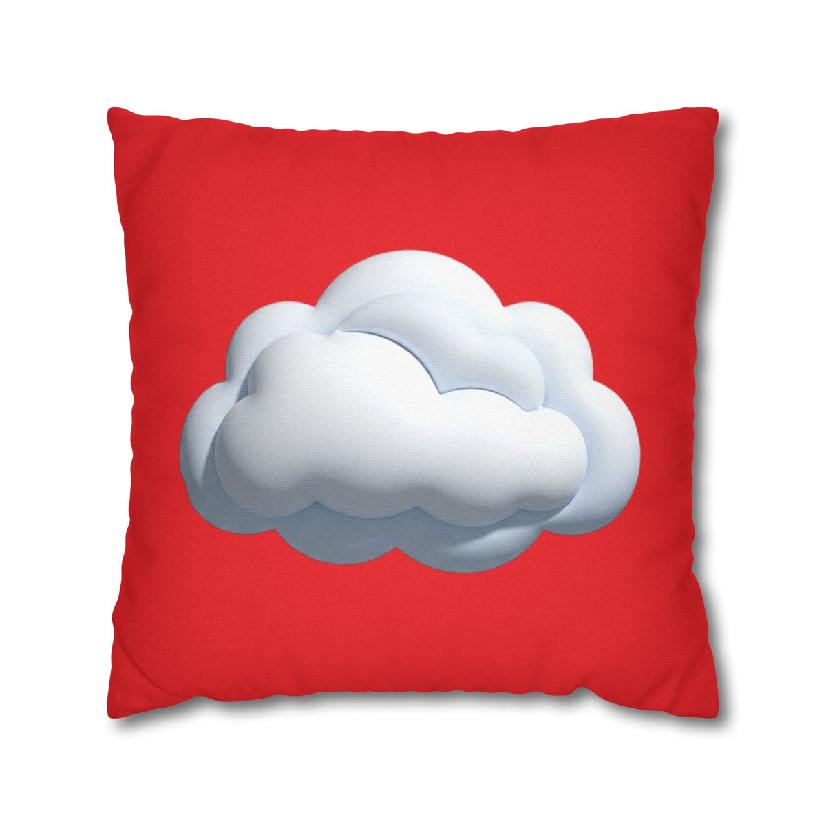 Cloud Graphic Red Pillowcase — Red Cute Cloud Decor