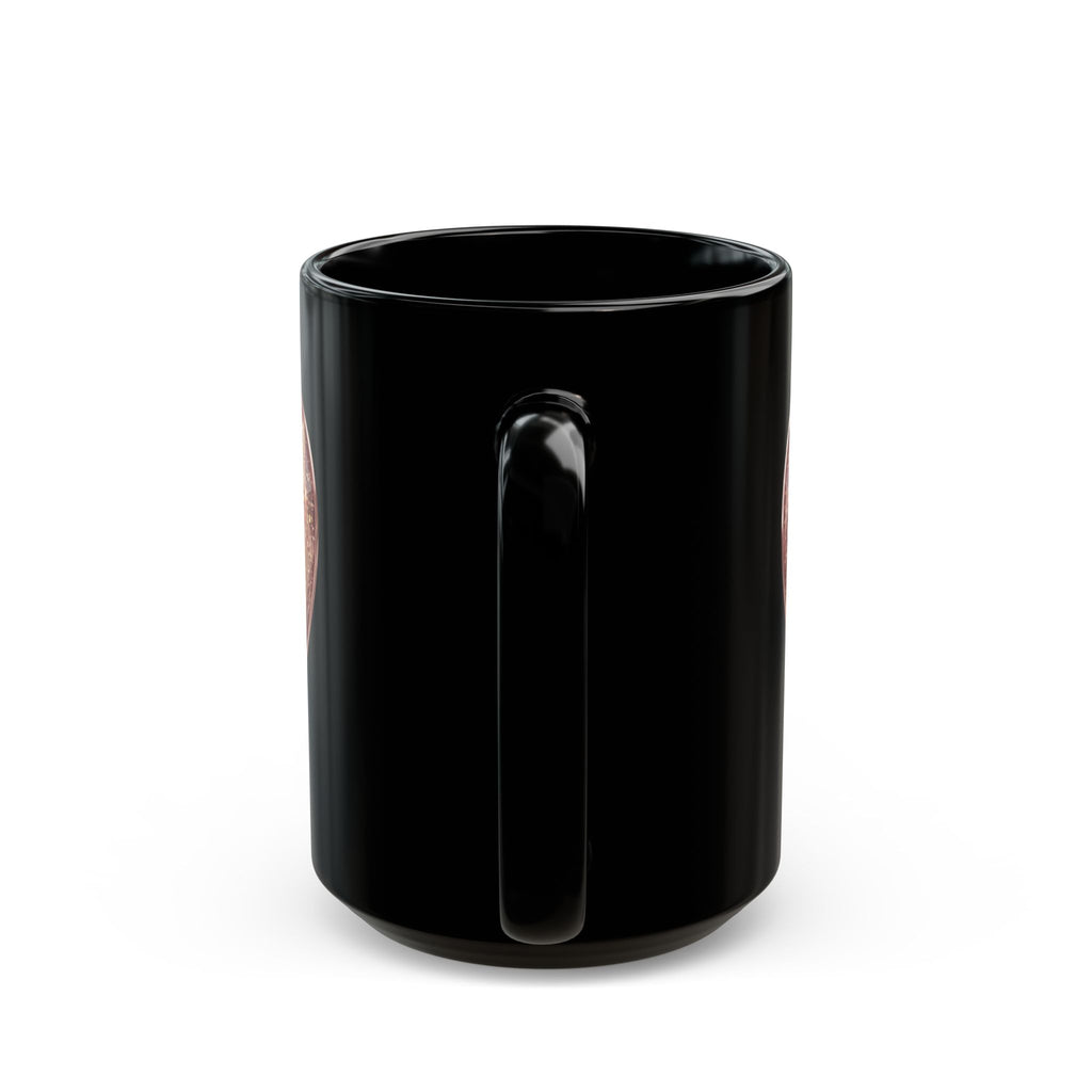 Rose Gold Heart Black Mug (11oz, 15oz)