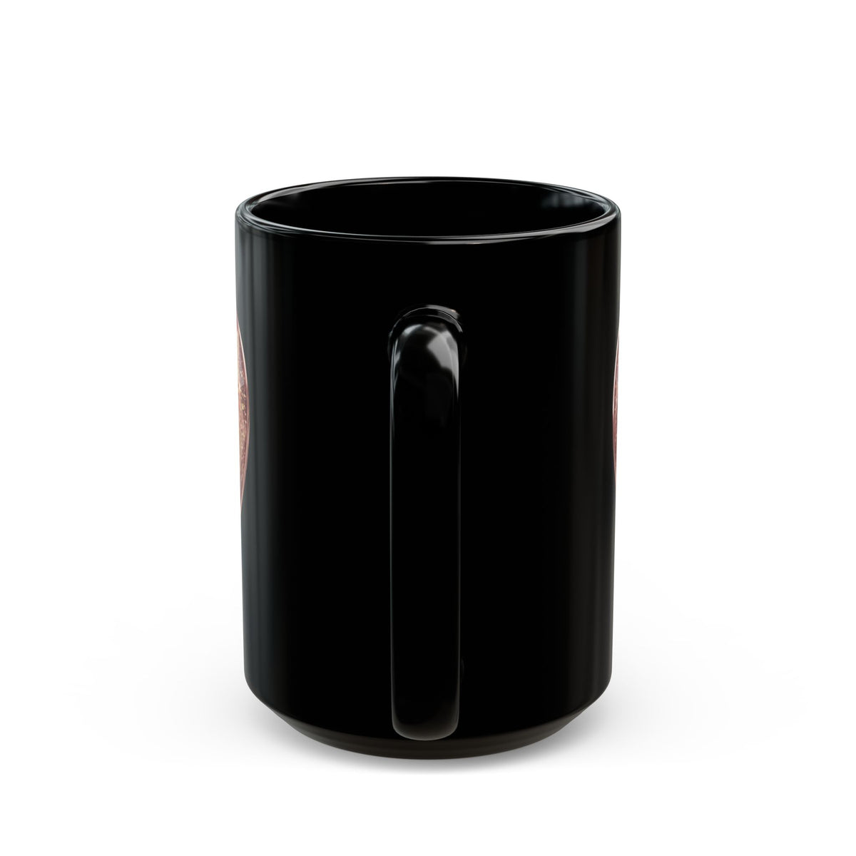 Rose Gold Heart Black Mug (11oz, 15oz)