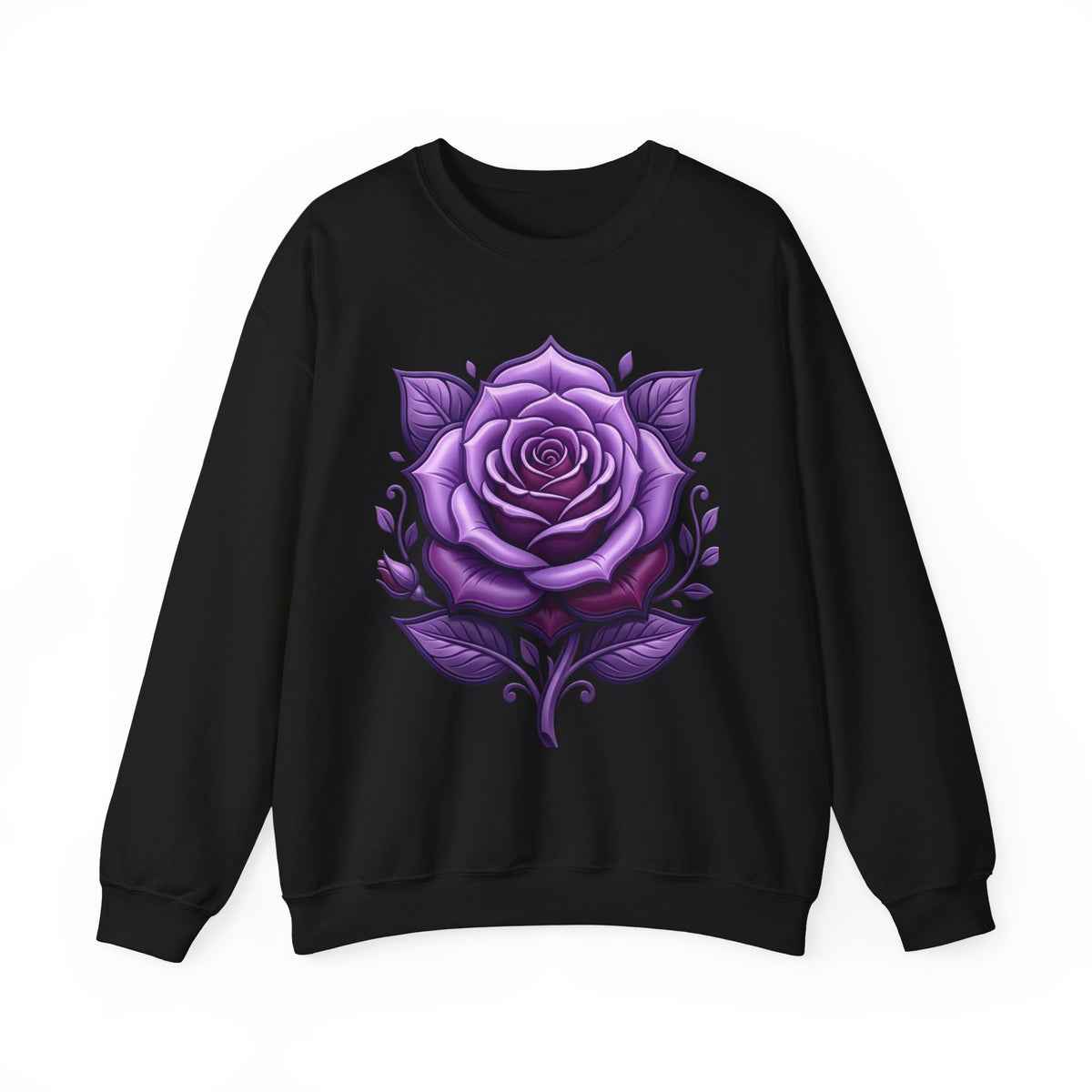 Purple Rose Crewneck Sweatshirt