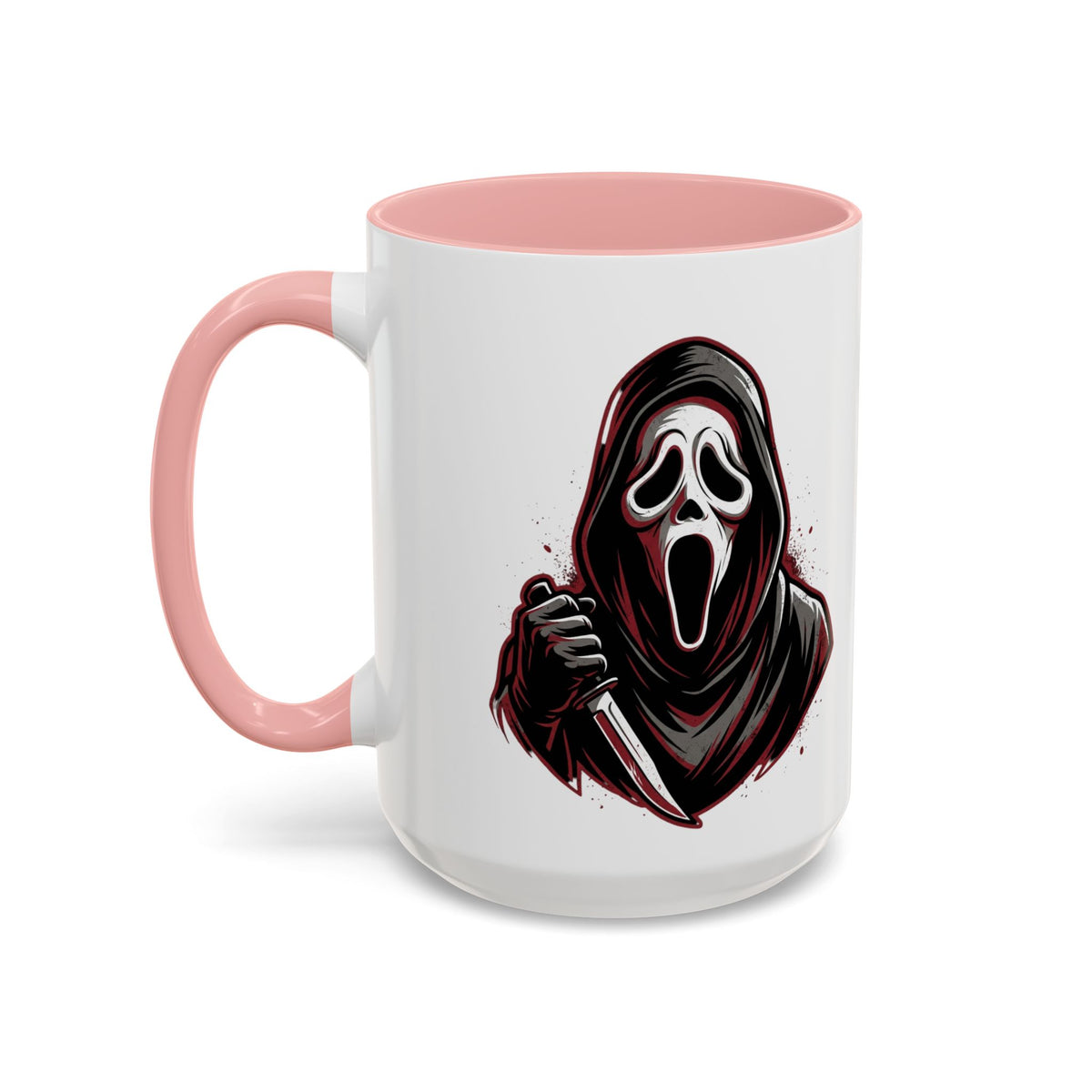 Scream Mask Accent Coffee Mug — Horror Killer Design (11/15oz)