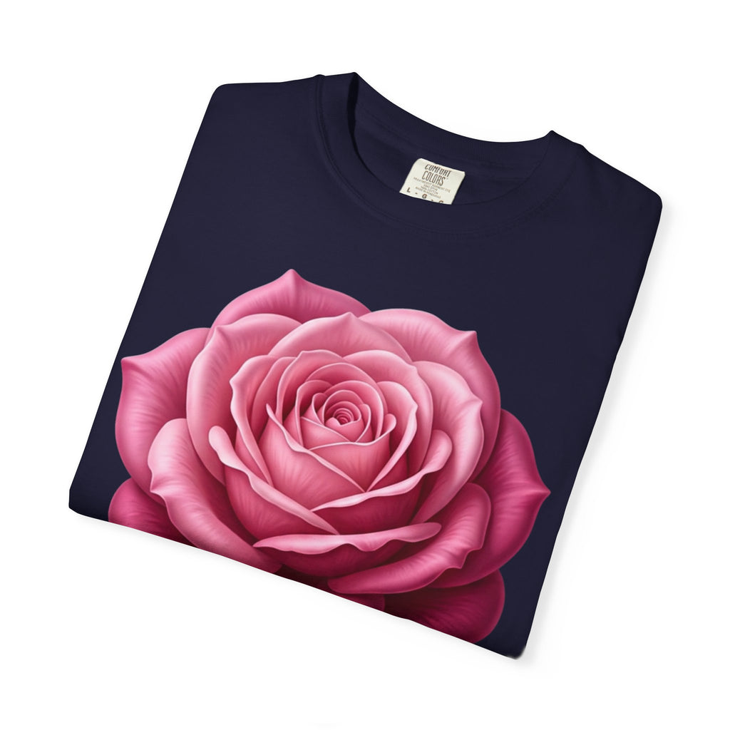 Vintage Pink Rose T-Shirt — Botanical Floral Graphic Tee