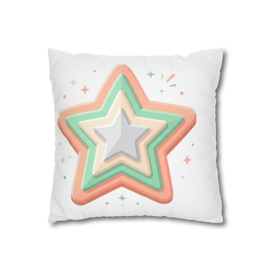 Star Shape Spun Polyester Square Pillowcase