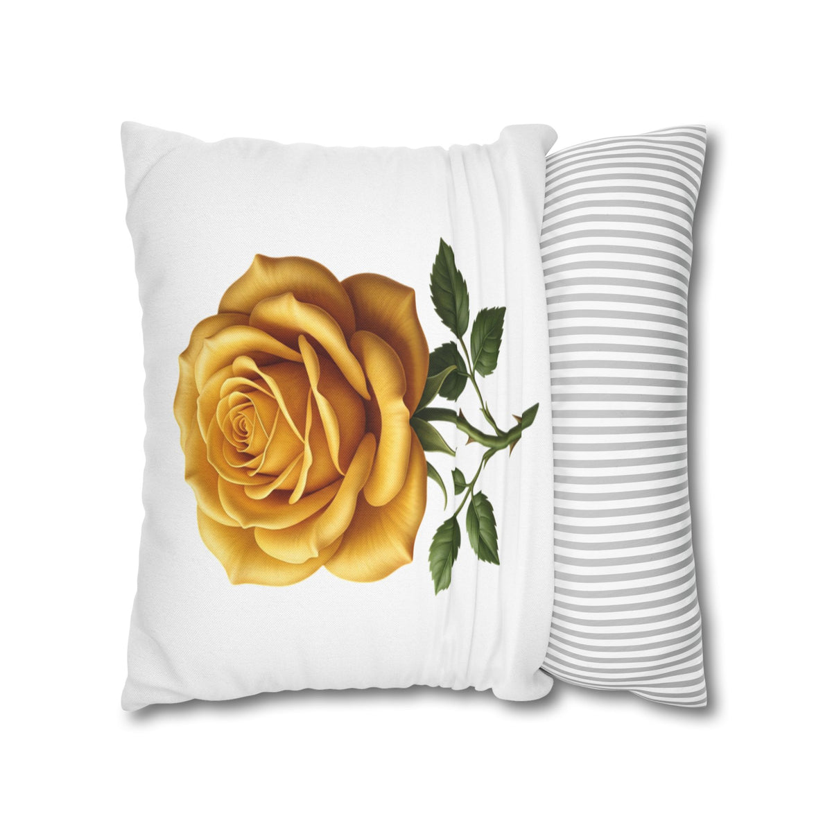 Yellow Rose Spun Polyester Square Pillowcase