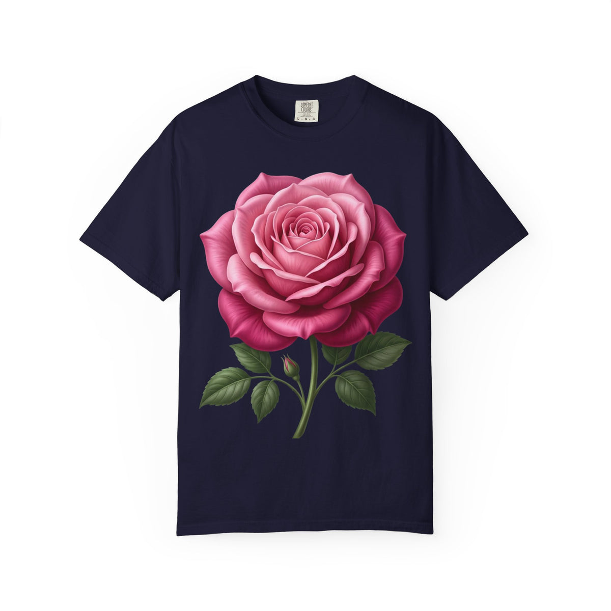 Vintage Pink Rose T-Shirt — Botanical Floral Graphic Tee