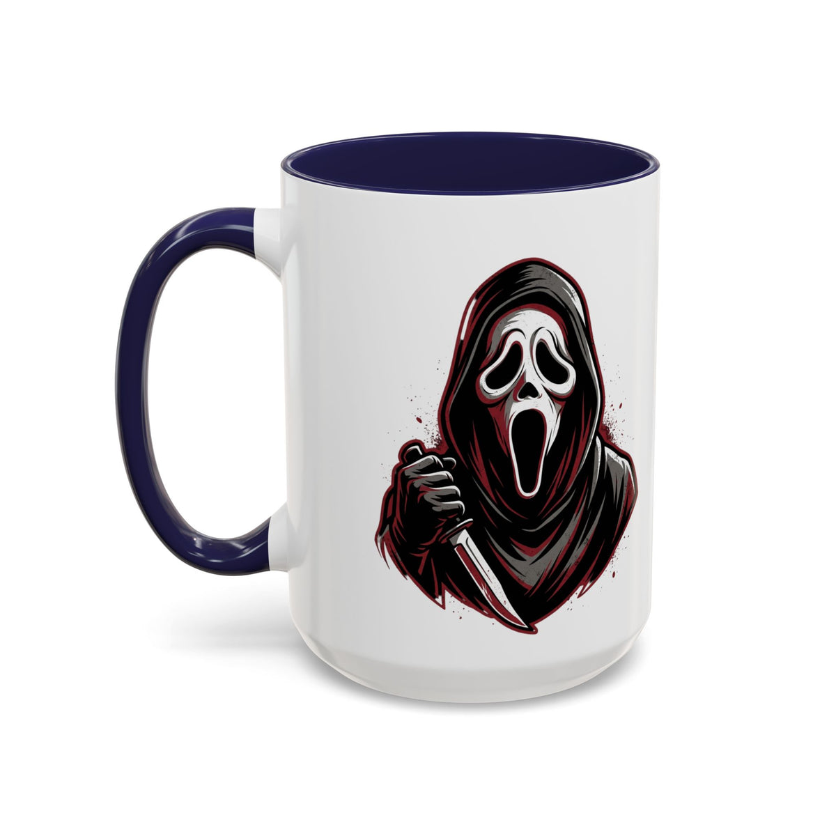 Scream Mask Accent Coffee Mug — Horror Killer Design (11/15oz)