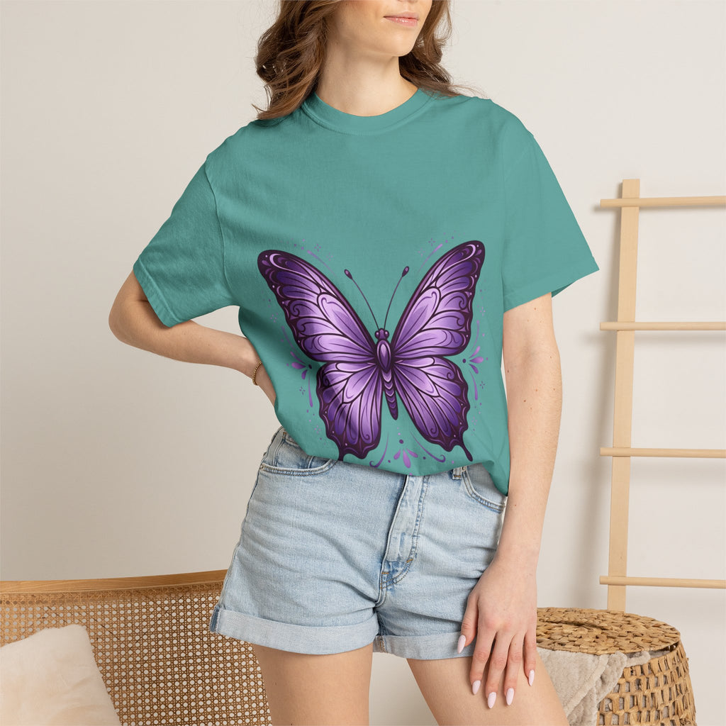 Purple Butterfly T-Shirt — Elegant Monarch Graphic Tee