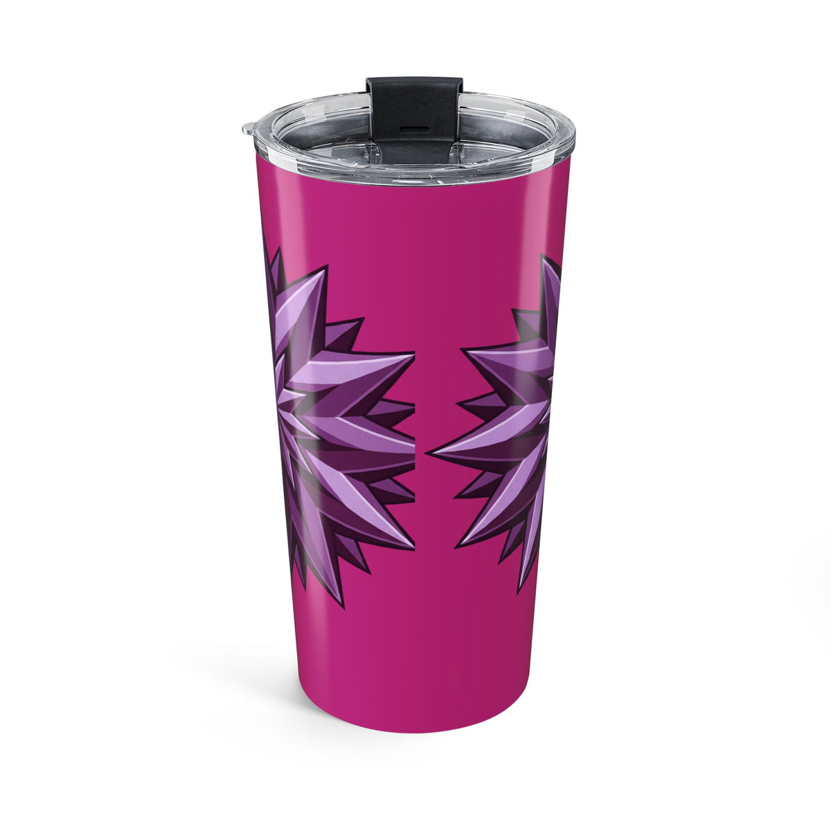 20oz Pink Geometric Star Tumbler — Insulated Travel Cup- Magenta