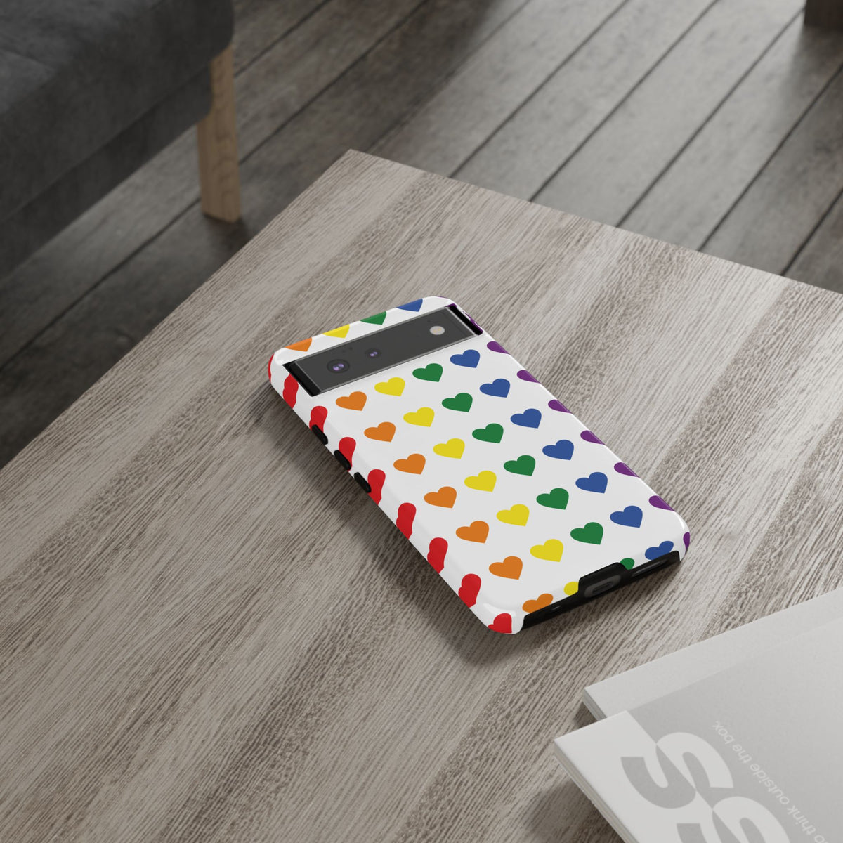 Rainbow Heart Tough Phone Case — Pride Pattern Protective Cover