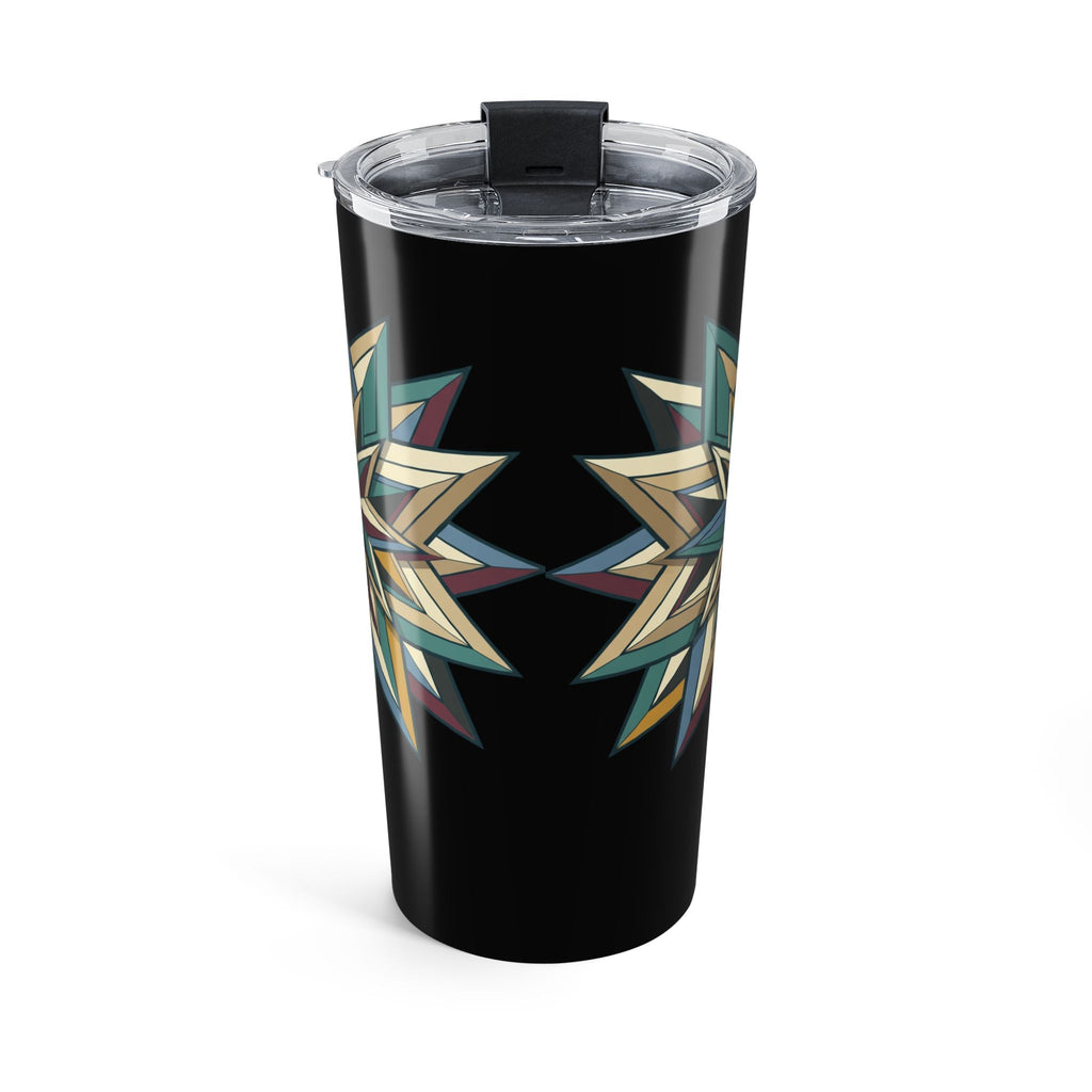 20oz Geometric Star Tumbler — Insulated Stainless Travel Cup- Black