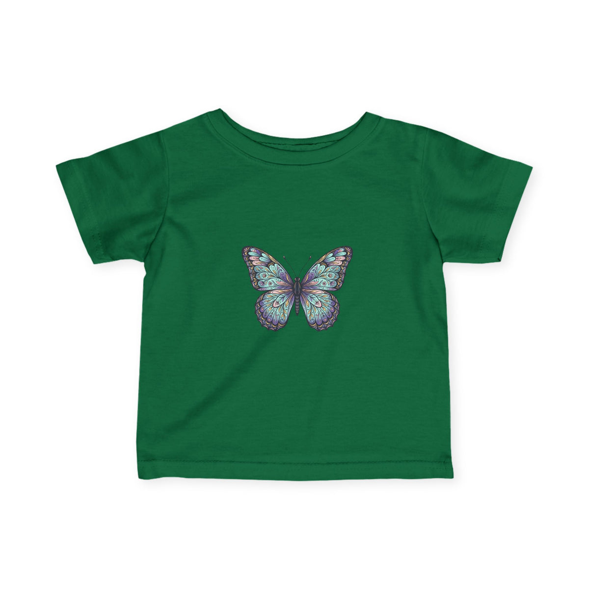 Infant Butterfly Tee — Pastel Blue Floral Butterfly Baby Shirt