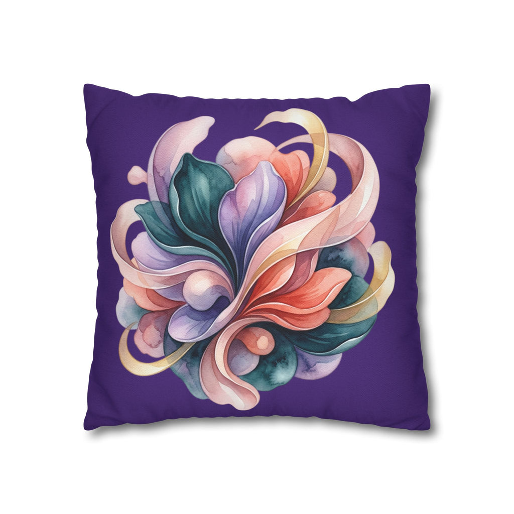 Floral Swirl Decorative Pillowcase — Abstract Blossom Accent for Living Room & Bedroom