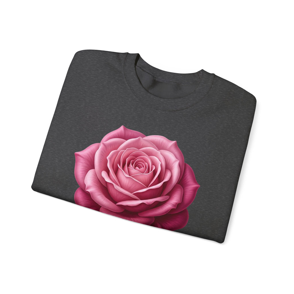 Rose Graphic Sweatshirt — Vintage Pink Rose Floral Crewneck