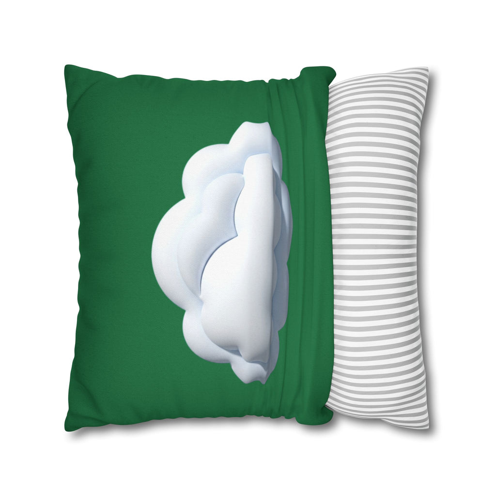Cloud Graphic Pillowcase — Dark Green Decorative Throw Pillow Cover