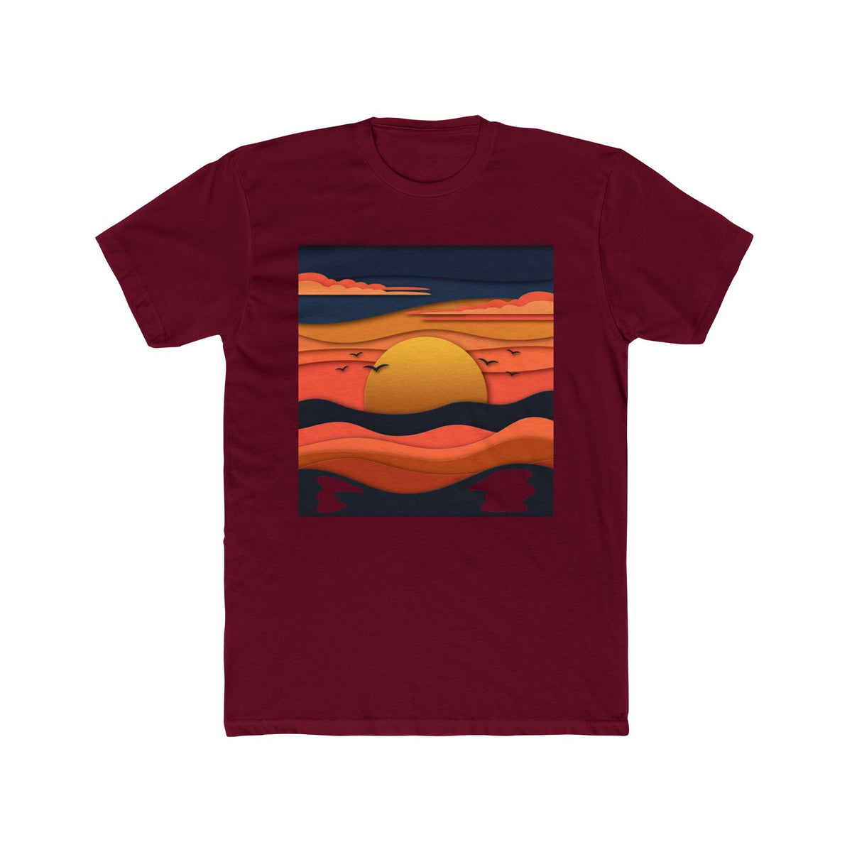 Sunset Waves T-Shirt — Retro Orange Sunset Graphic Tee