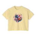 Women's Boxy Tee — Abstract Floral Swirl Graphic