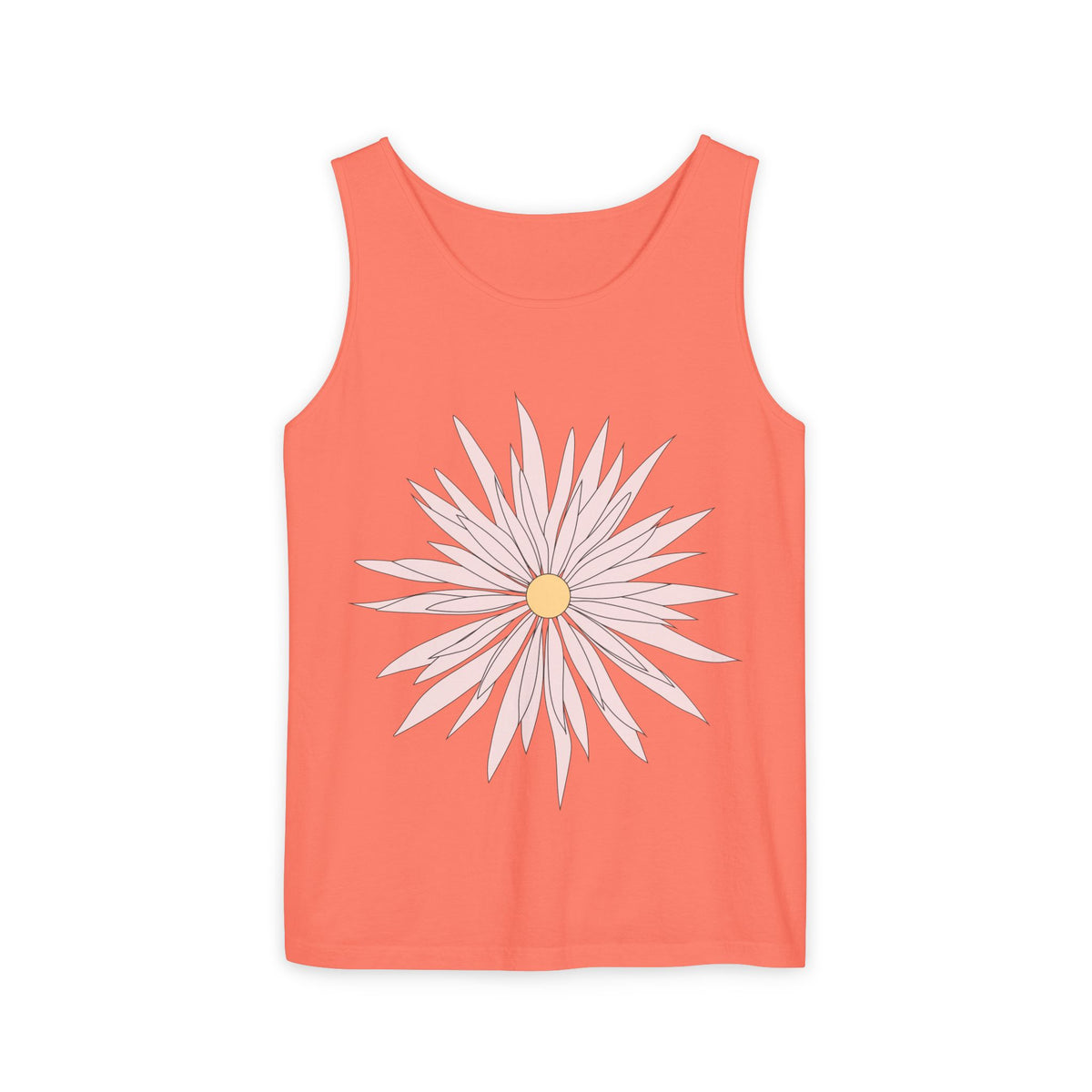 Dainty Pink Daisy Tank Top — Floral Graphic Summer Tank