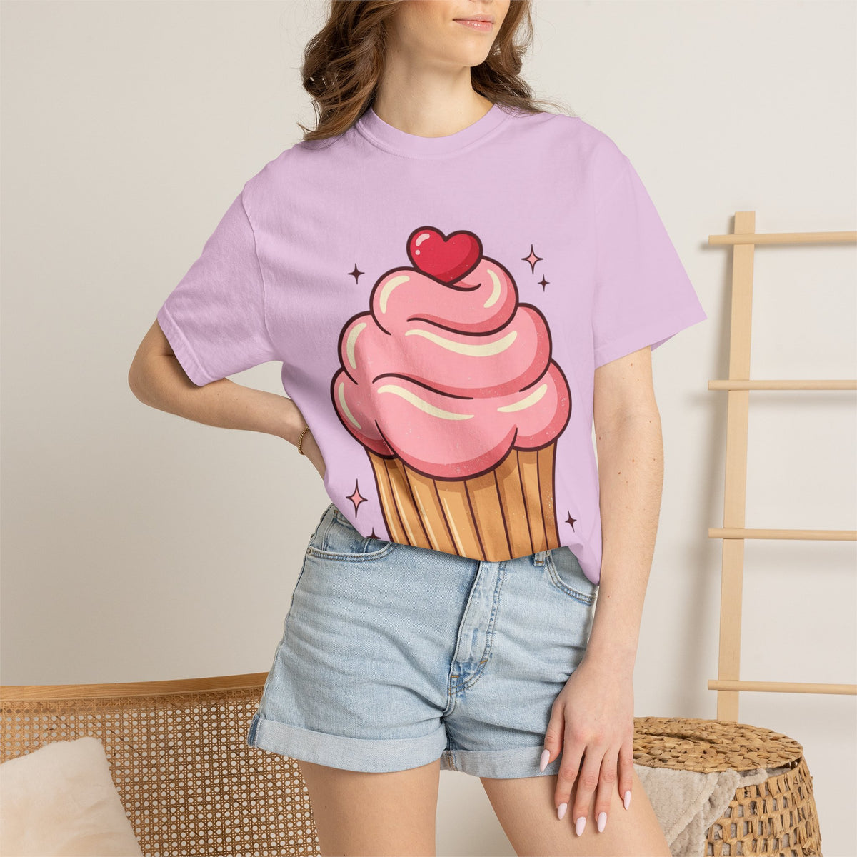 Pink Cupcake Unisex Garment-Dyed T-shirt