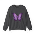 Purple Butterfly Crewneck Sweatshirt — Vibrant Graphic Butterfly Pullover