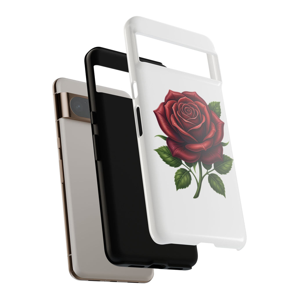 Rose Phone Case — Vintage Red Rose Floral Protective Cover