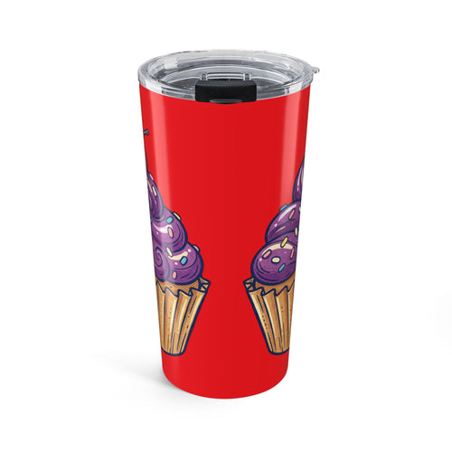 20oz Purple Cupcake Travel Tumbler Red — Insulated Coffee & Tea Cup