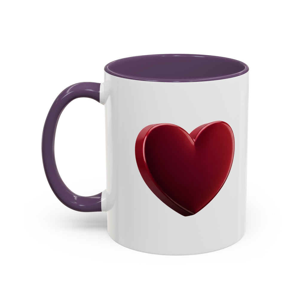 Heart Accent Coffee Mug – Red 3D Heart Design, Valentine’s Day Gift