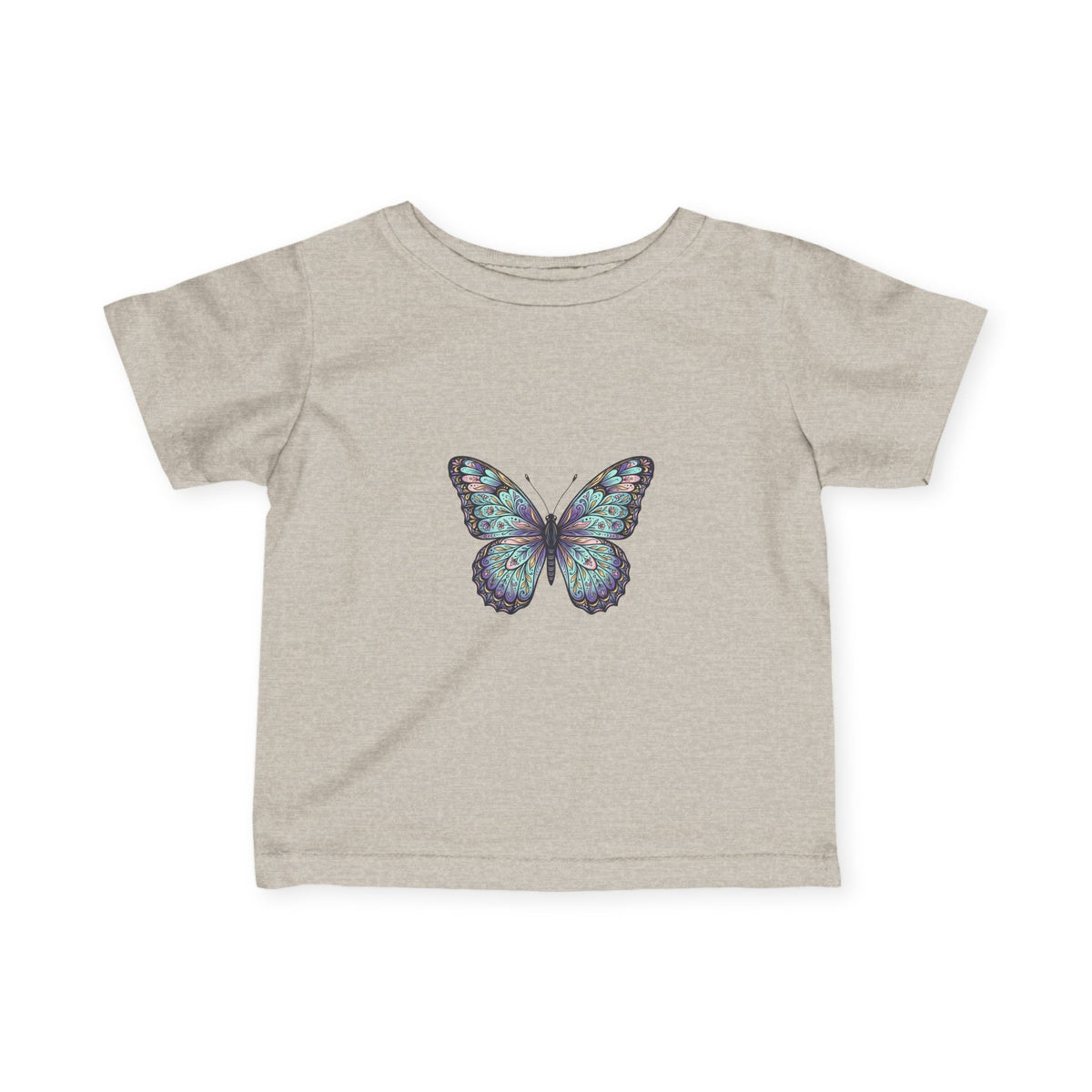 Infant Butterfly Tee — Pastel Blue Floral Butterfly Baby Shirt