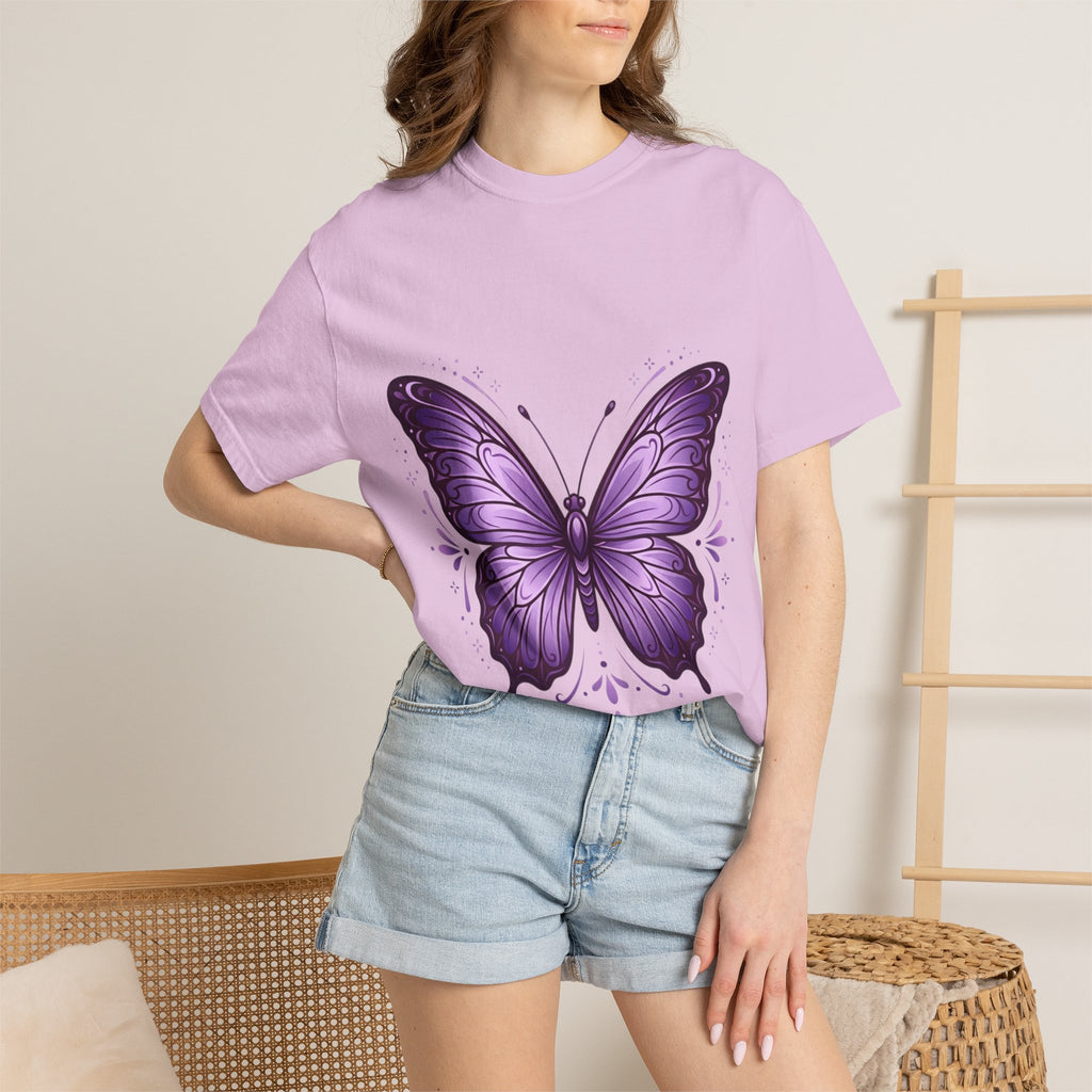 Purple Butterfly T-Shirt — Elegant Monarch Graphic Tee