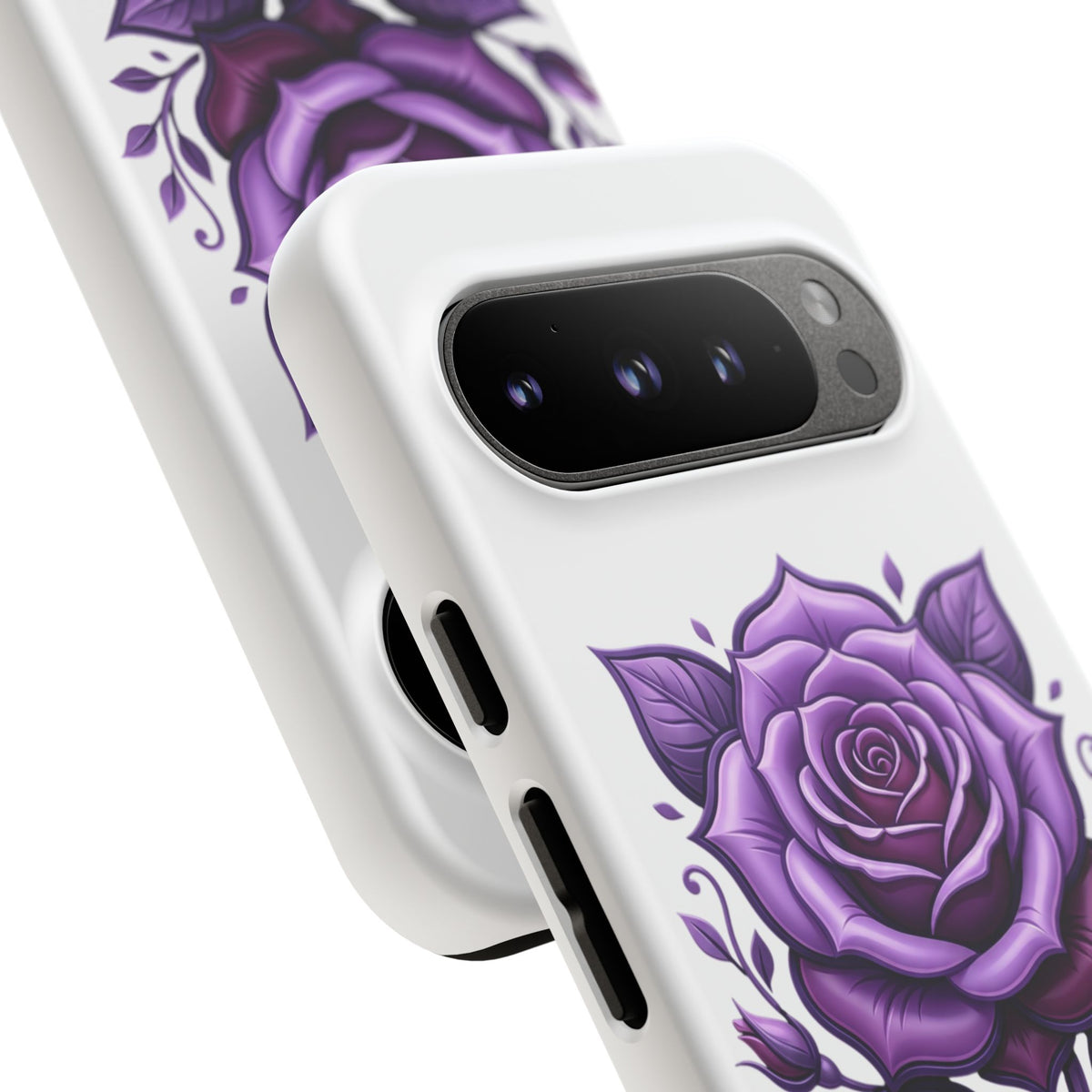 Purple Rose Tough Phone Case — Floral Protective Phone Cover