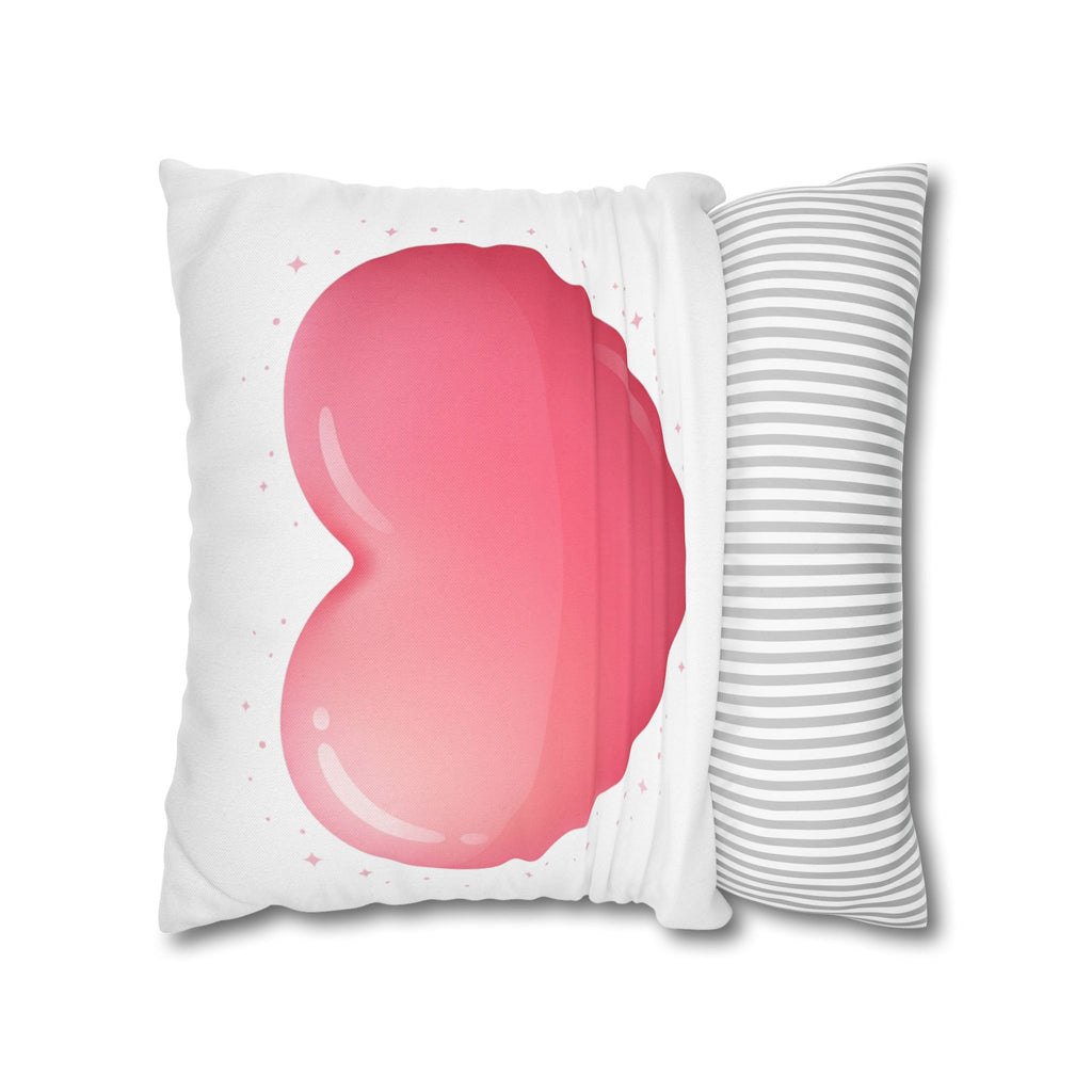 Pink Heart Spun Polyester Square Pillowcase