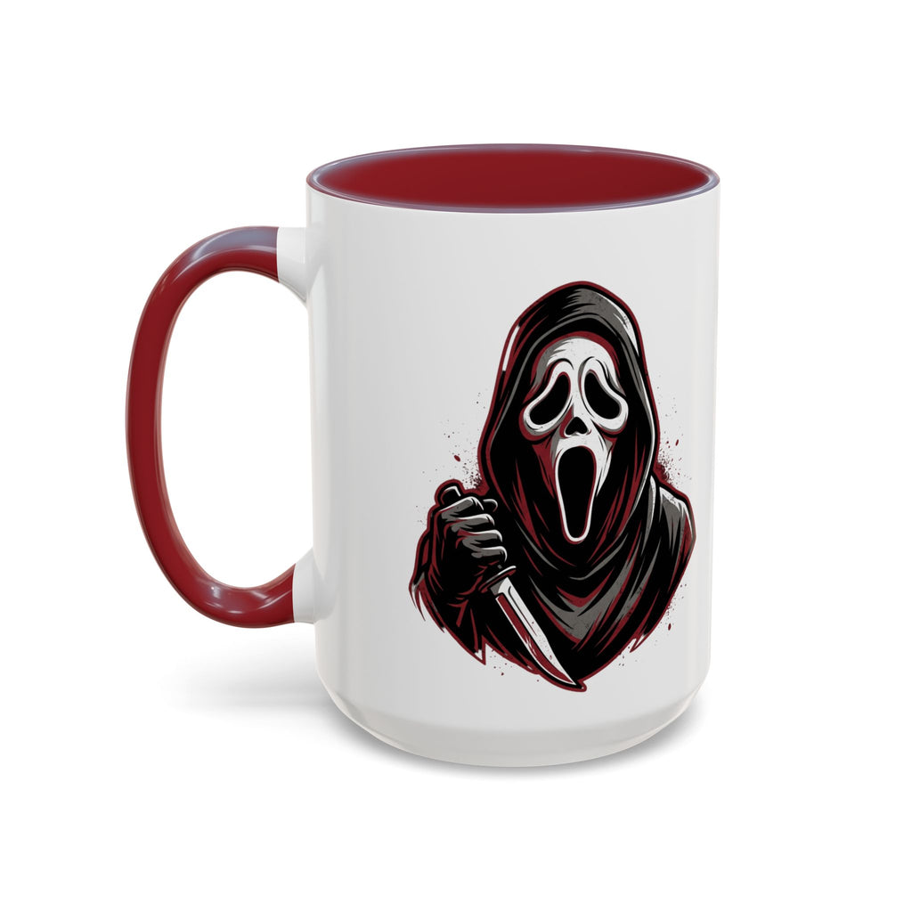 Scream Mask Accent Coffee Mug — Horror Killer Design (11/15oz)