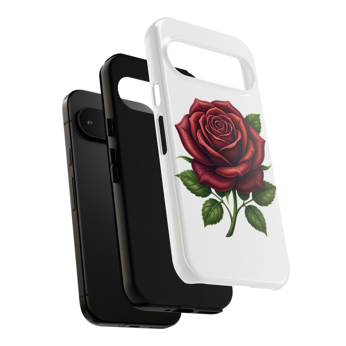 Rose Phone Case — Vintage Red Rose Floral Protective Cover