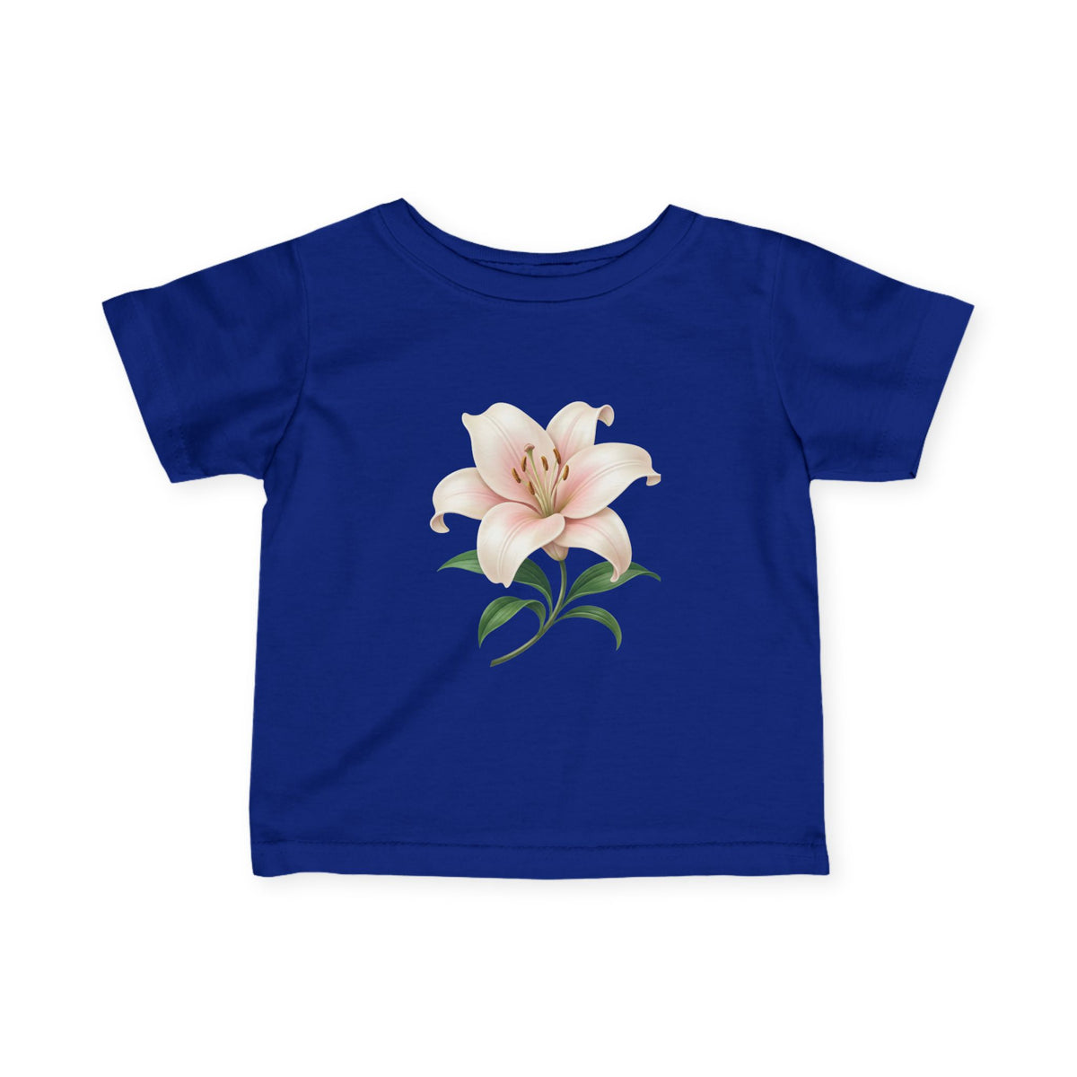 Infant Tee with Soft Pink Lily Floral Print — Baby Girl Spring Outfit